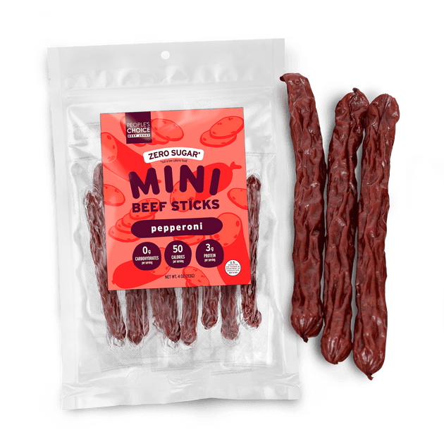 Mini Beef Sticks No Sugar, No Carbs All Flavor People's Choice