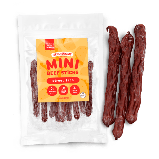 Mini Beef Sticks No Sugar, No Carbs All Flavor People's Choice