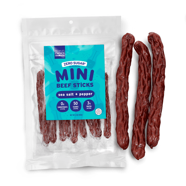 Mini Beef Sticks No Sugar No Carbs All Flavor Peoples Choice Beef Jerky 