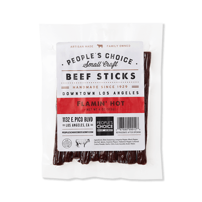 Front of Flamin' Hot Beef Sticks Packaging
