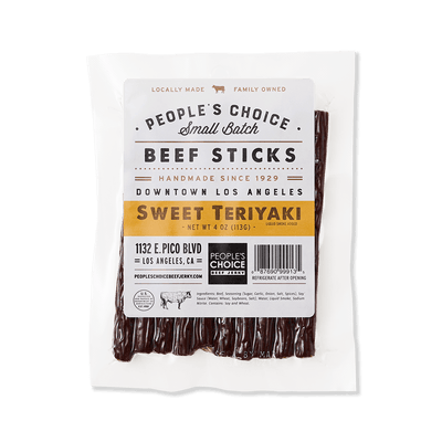 Front of Sweet Teriyaki Beef Sticks Packaging