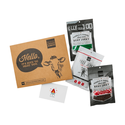 Jerky Gram Fire Spicy Jerky Gift Products Laid Out