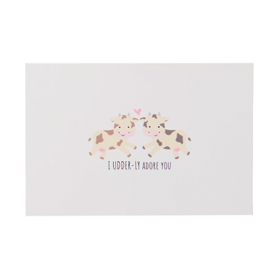 Front of I Udder-ly Adore You Greeting Card