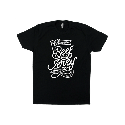 Front of Black Edition People's Choice Beef Jerky T-Shirt